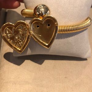 Jewelry - 1950 Gilt Locket Coil Bangle Jewelry - 1950 Gilt Locket Coil Bangle